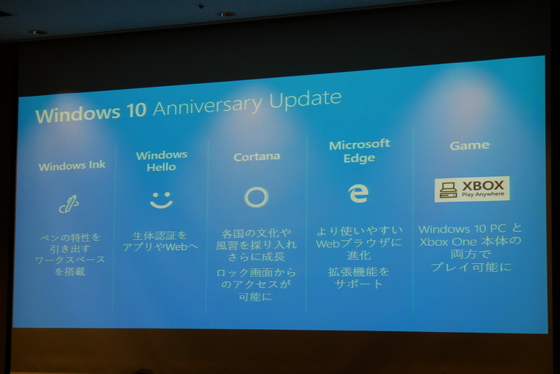 イベントでは、Windows 10 Anniversary Updateの新機能を詳しく解説