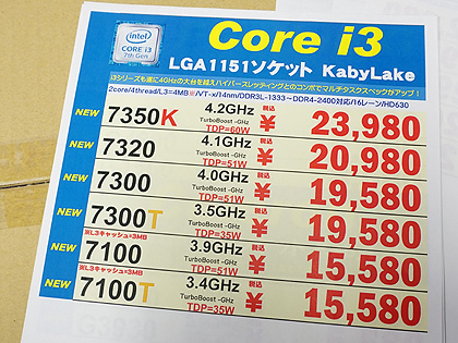 Intelの最新CPU「Kaby Lake-S」が遂に登場、最上位のCore i7-7700Kは実