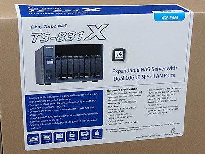 10 Gigabit Ethernet対応で実売54,800円、QNAP製NASキット「TS-431X