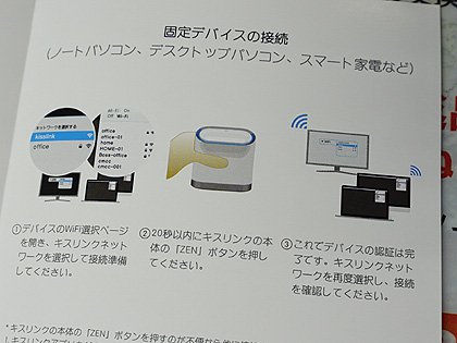パスワード不要のWi-Fiルーター「kisslink」、スマホをかざす