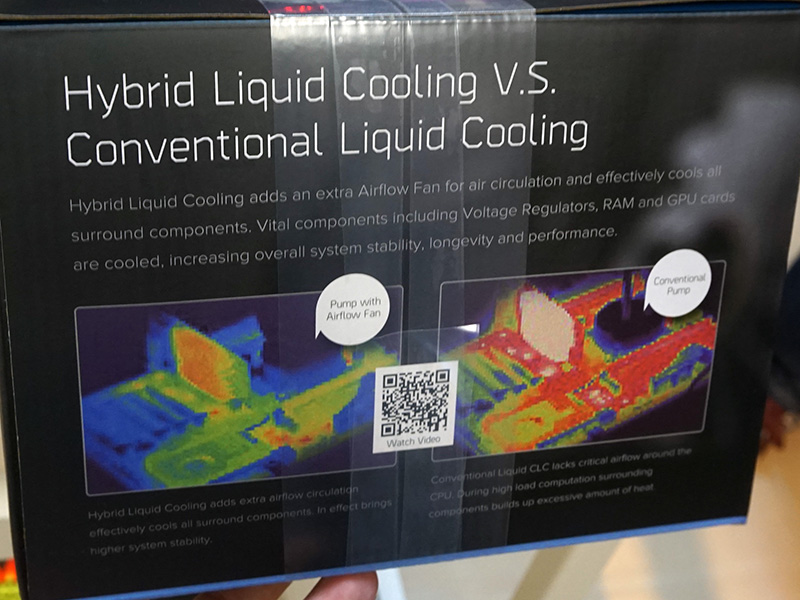 水冷ヘッド上のファンでCPU周辺を冷却