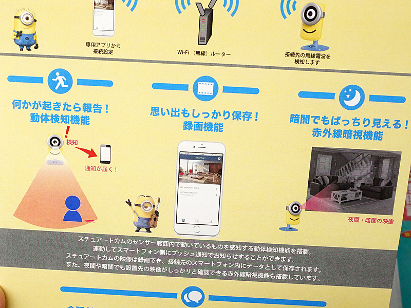 動体検知機能や赤外線暗視機能も搭載