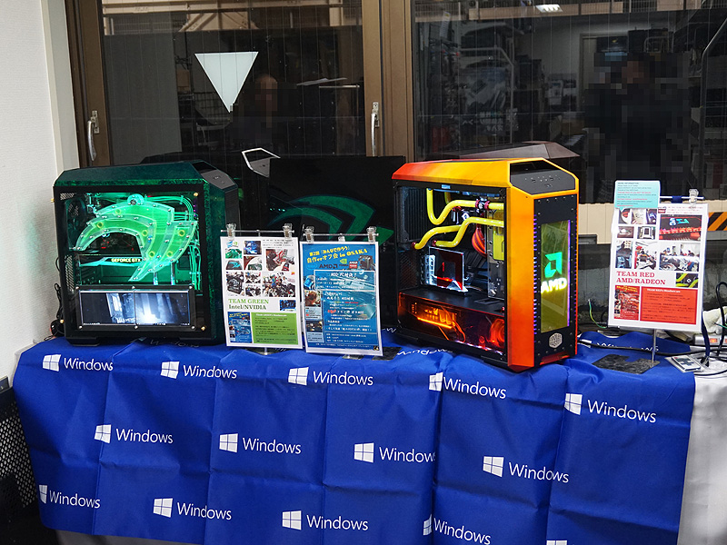 AMDやNVIDIAをイメージしたというユニークなMOD PCが展示中