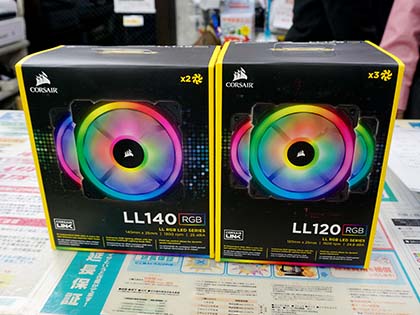 色鮮やかに発光するCorsairの冷却ファン「LL140 RGB」「LL120 RGB」が