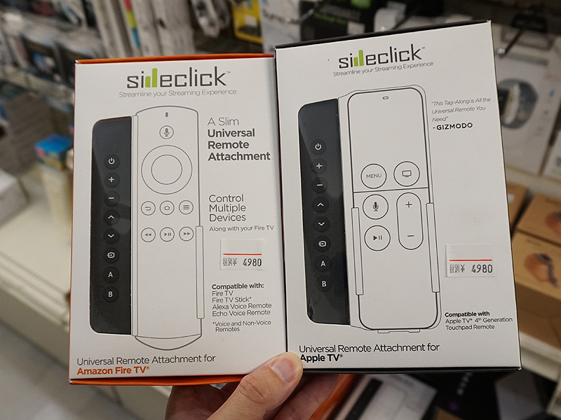 Amazon Fire TVやApple TV用のリモコンを拡張できるアタッチメント「Sideclick Remotes」