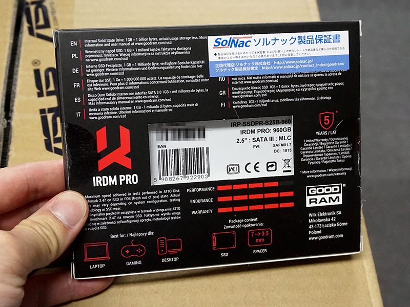 IRDM PRO 960GB（IRP-SSDPR-S25B-960）