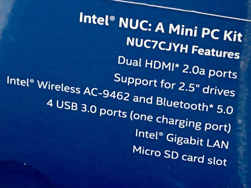 Celeron J4005搭載の「NUC7CJYH」