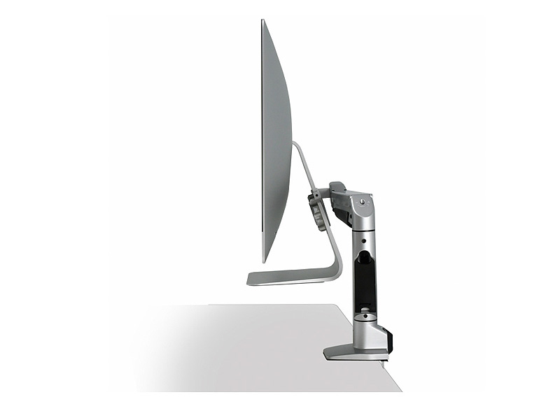 iMac 27インチ専用アーム 1面用4軸 ガススプリング式（シルバー）を装着したイメージ