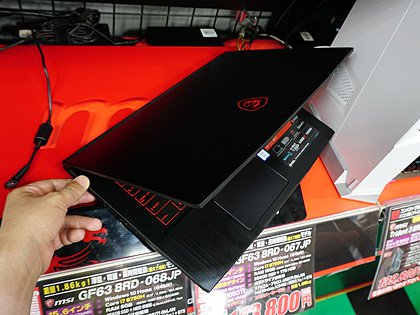 MSIのエントリー向け薄型ゲーミングノート「GF63」が発売、6コアCore 