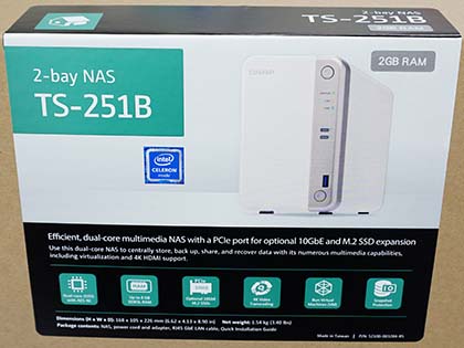 QNAP／TS-251B QNAP TS-251+ 8GBメモリ、120GBSSD付属