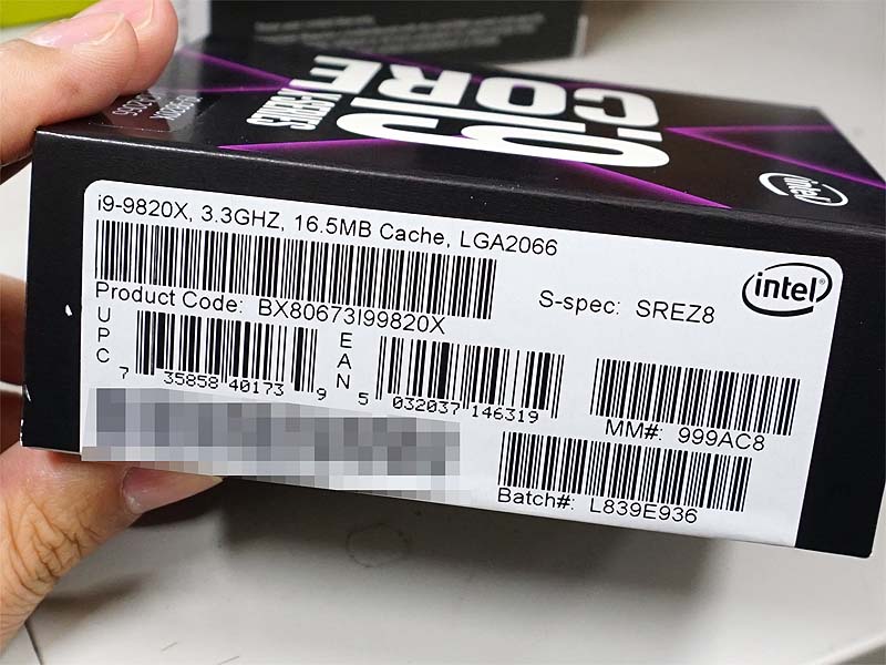 Core i9-9820Xの仕様
