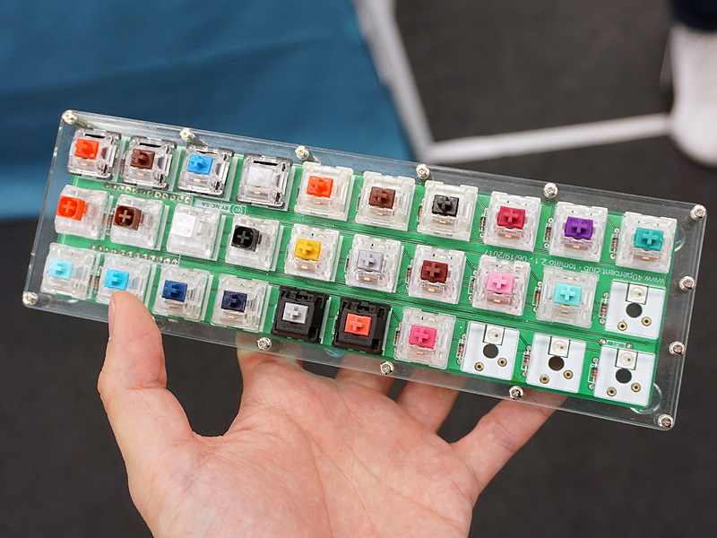 各キースイッチを試せるデモ機