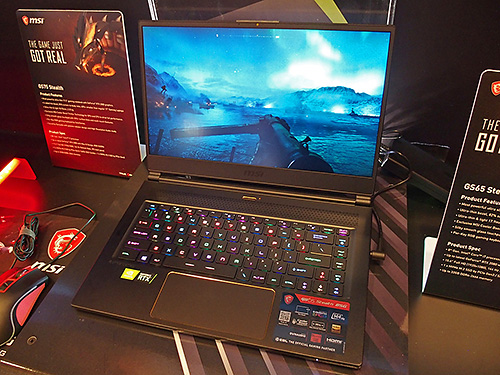 18mm厚でGeForce RTX 2080搭載の薄型ゲーミングノートも、CES会場のMSI