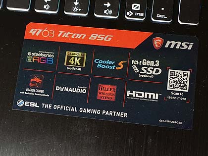 4K液晶やGeForce RTX 2080搭載のゲーミングノート「GT63 Titan 4K液晶やGeForce RTX 2080搭載のゲーミングノート「GT63 Titan