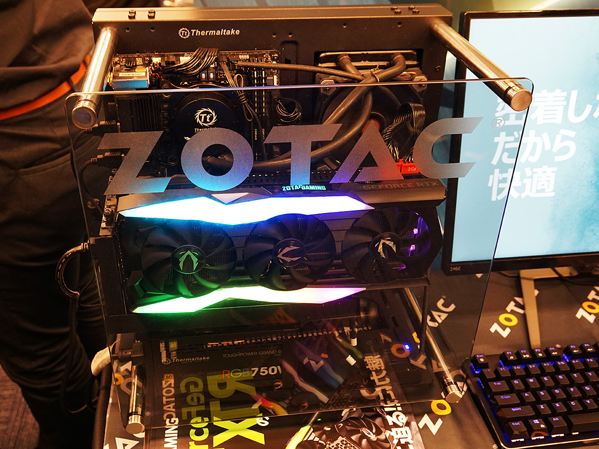 「ZOTAC GAMING GeForce RTX 2080 AMP Extreme」は“魅せるPCケース”で展示
