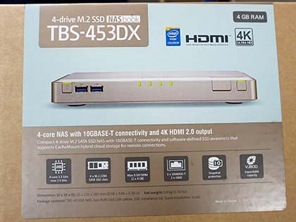 B5サイズの小型4ベイNAS「TBS-453DX」がQNAPから、10GBASE-T対応