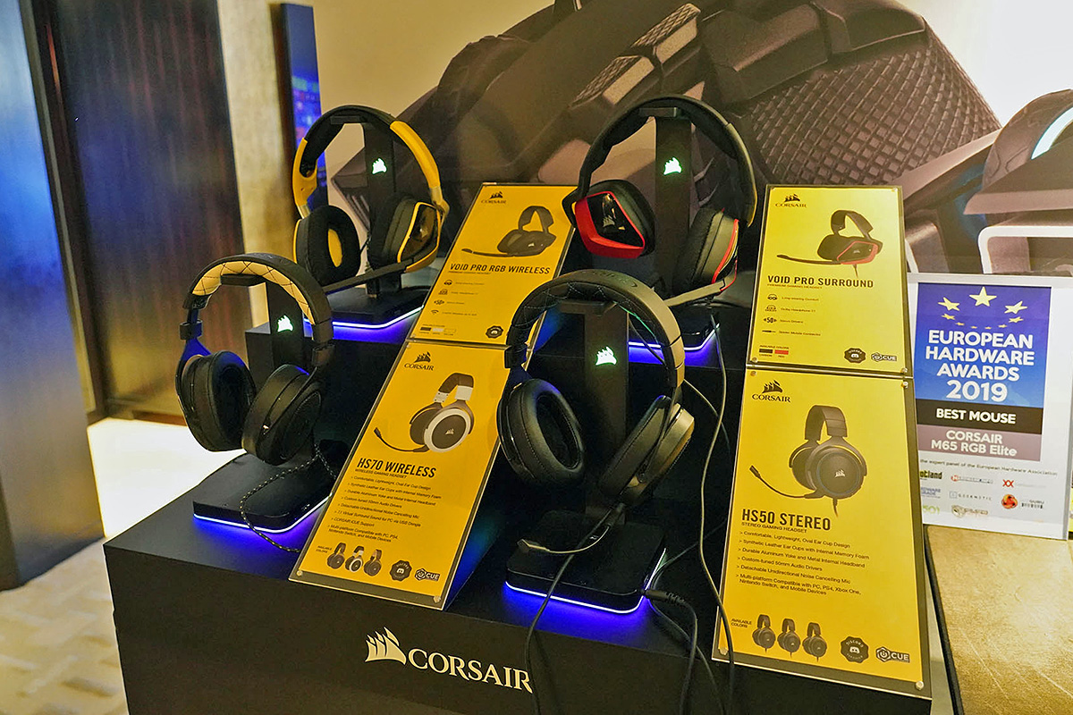 CORSAIRのゲーミングヘッドセット。