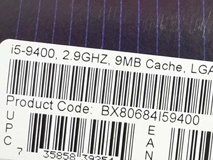 CPU　Intel Core i5-9400　正常動作品 ④ CPU Intel Core i5-9400 正常動作品 ④ - CPU最 安 価格