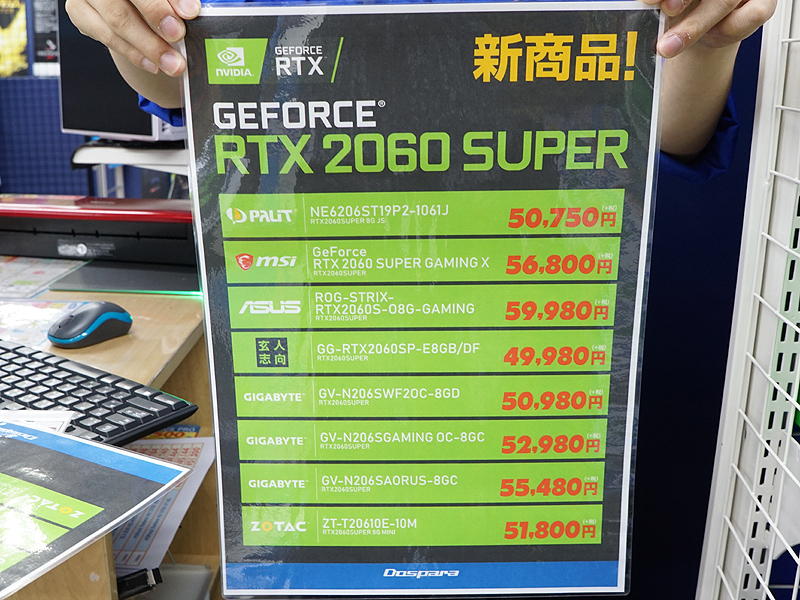 GeForce RTX 2060 SUPERの価格