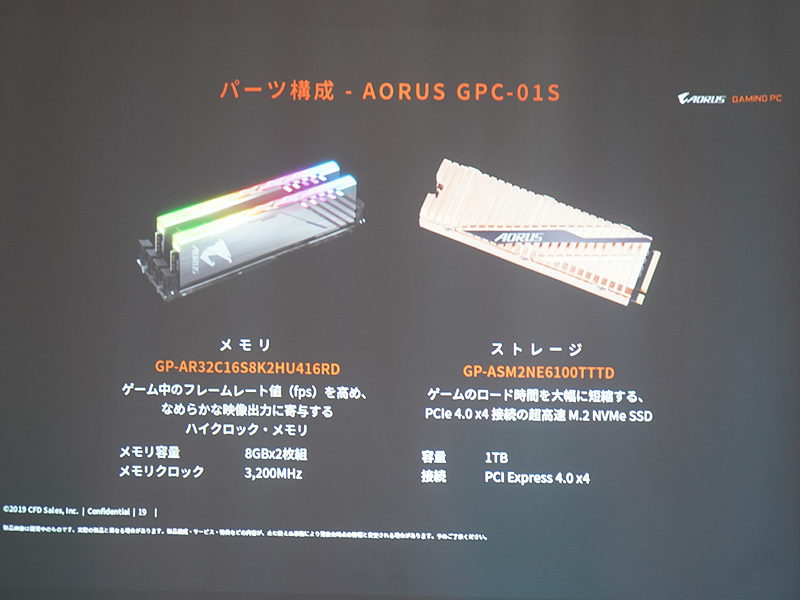 ハイエンドモデルの採用パーツ