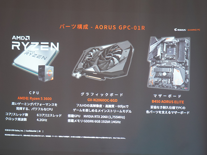 ミドルレンジモデルの採用パーツ