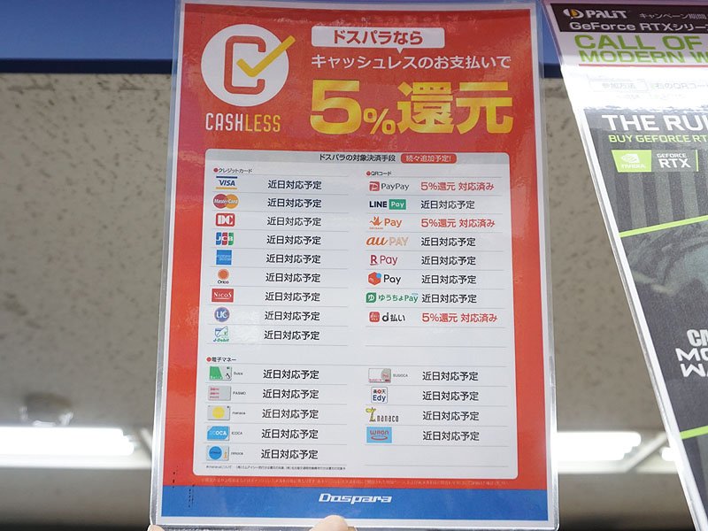 ドスパラの対応状況