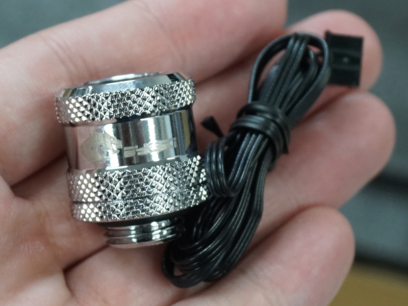 Rigid 10mm ID x 14mm OD Fitting w/ Addressable RGB (RBW) - Black・Silver