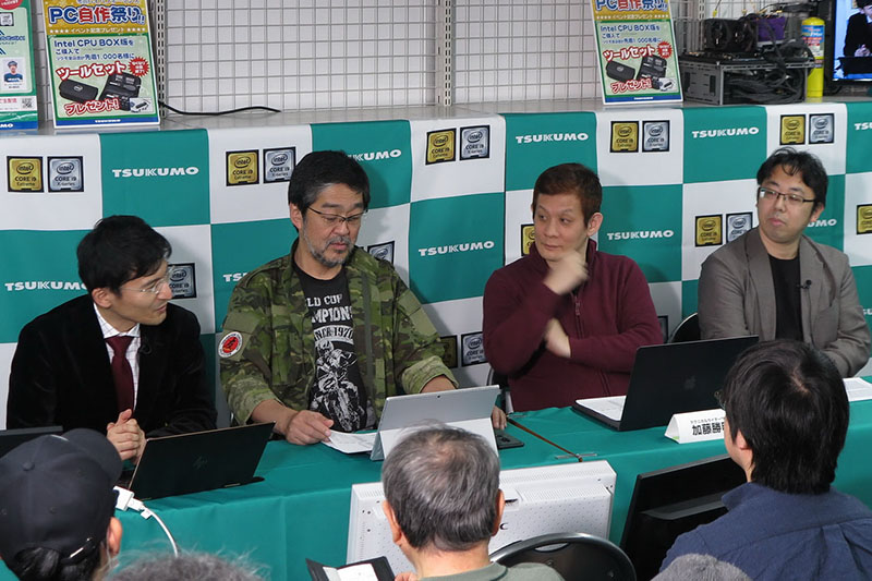 第3セッションは、高橋氏、加藤氏に加えて、急きょテクニカルライターの芹澤氏も登壇。加藤氏、芹澤氏（さらに佐々木編集長、第4セッションの清水氏も）はついウン時間前まで年末号の作業中だった