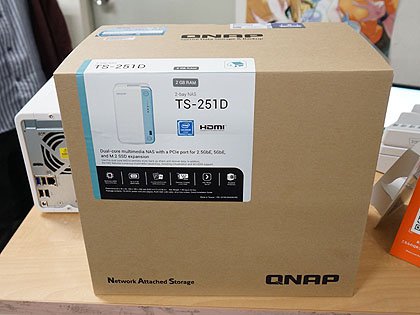 QNAPの2ベイNAS「TS-251D」が発売、10GbEポートやM.2 SSDの増設に対応