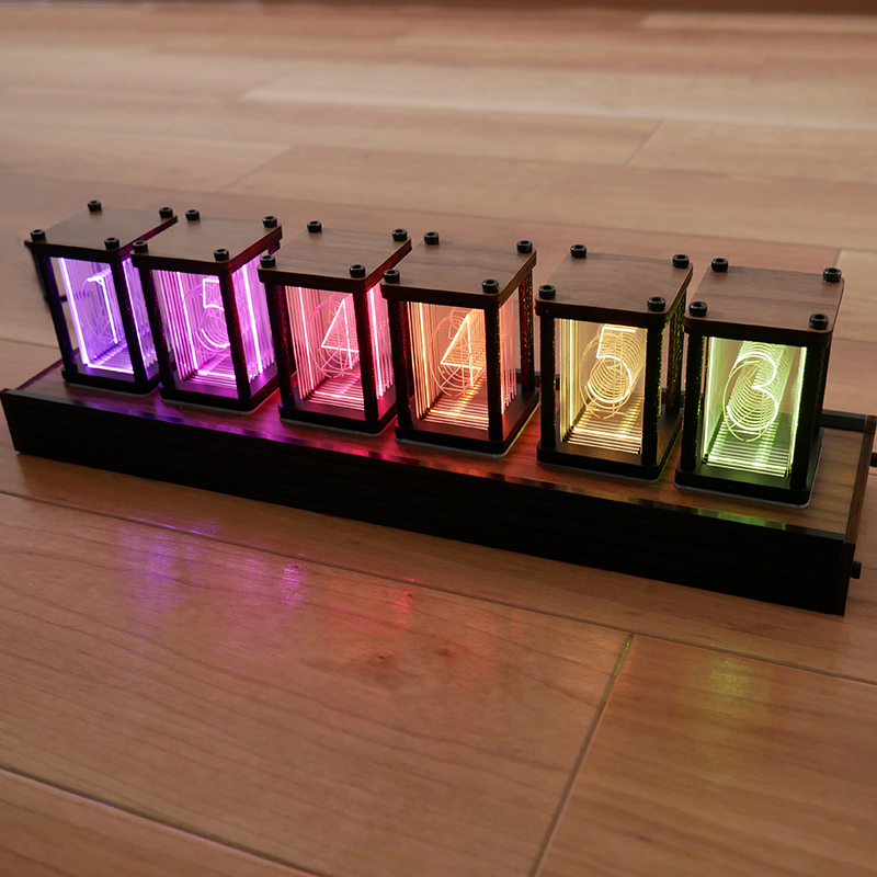 DIYニキシー管風 RGB LED組み立て式置き時計キット DN-915964