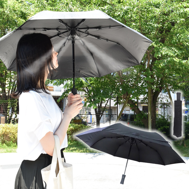 ふわっとひんやり「折り畳みミストシャワーブレラ」(SFUVPMBK)