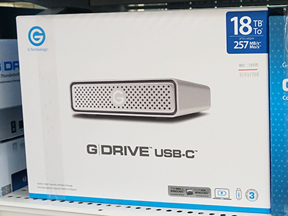 アルミ筐体の外付けHDD「G-DRIVE」の18TBが入荷、Thunderbolt 3対応は