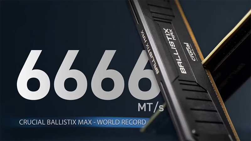 ゲーミングメモリ「Ballistix MAX」で6,666MT/sの世界最速オーバークロック記録を達成！