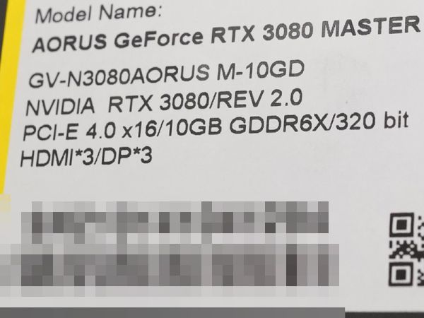 GIGABYTEの「AORUS GeForce RTX 3080 MASTER 10G」に新リビジョン
