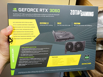 カード長224mmの「ZOTAC GAMING GeForce RTX 3060 Twin Edge OC