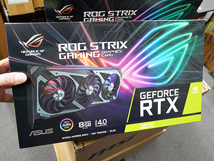 ASUS「ROG-STRIX-RTX3070-8G-GAMING」が入荷、3連ファンクーラーを搭載