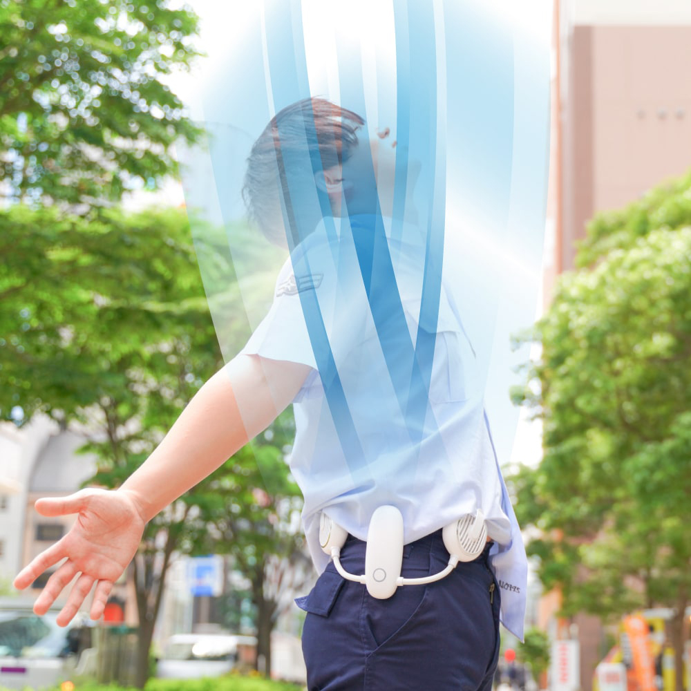 W腰ベルトマッパファンの装着イメージ