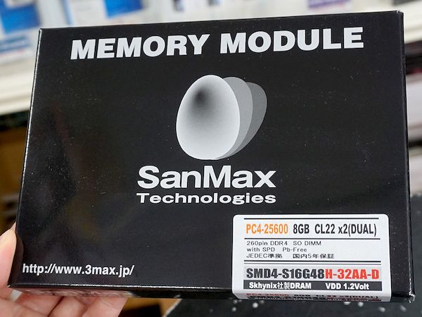 SanMaxのDDR4-3200 SO-DIMM 8GB×2枚組が入荷、価格は9,680円 - AKIBA