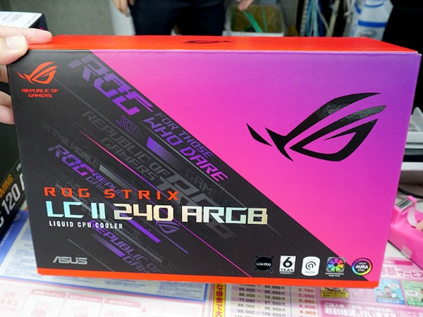 LGA1700対応のASUS製水冷CPUクーラー「ROG Strix LC II 240 ARGB」が6