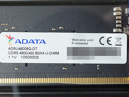 ADATAのDDR5-4800メモリが入荷、8GB×2枚組で18,800円 - AKIBA PC Hotline!