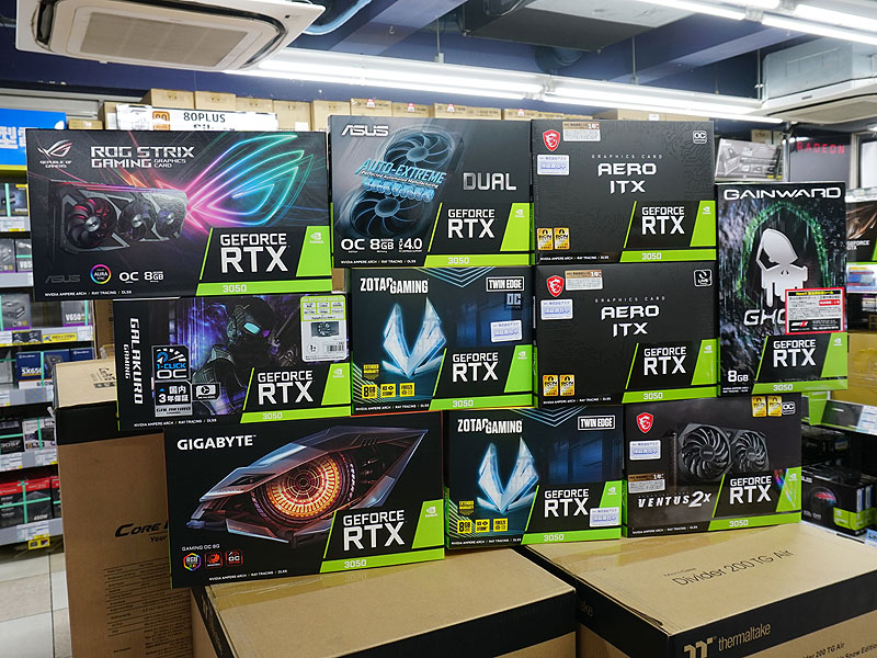 各社のGeForce RTX 3050