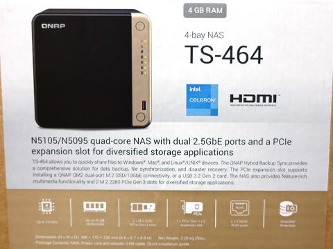 QNAPの4ベイ/6ベイNAS「TS-464」「TS-664」が発売、Jasper Lake搭載