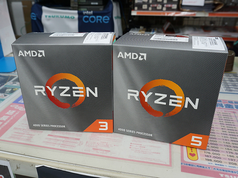 「Ryzen 3 4100」(左)と「Ryzen 5 4500」(右)