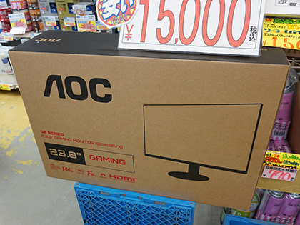 144Hz駆動の23.8型ゲーミングモニターが15,000円！秋葉原で早い