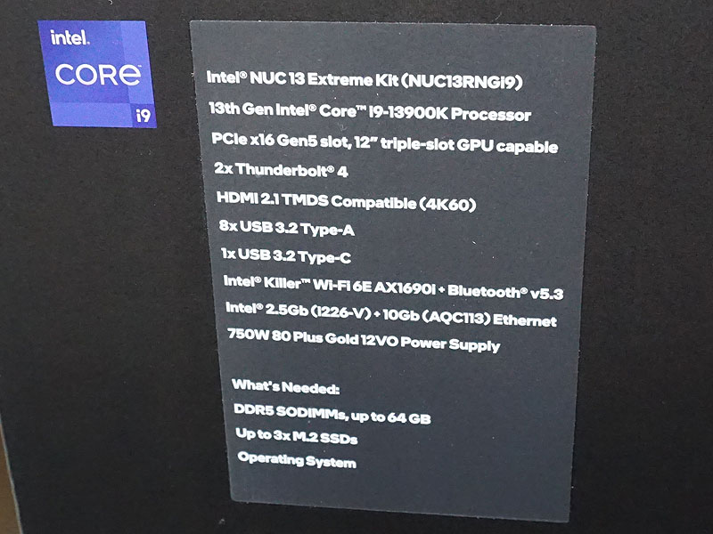 RNUC13RNGi90000の製品仕様