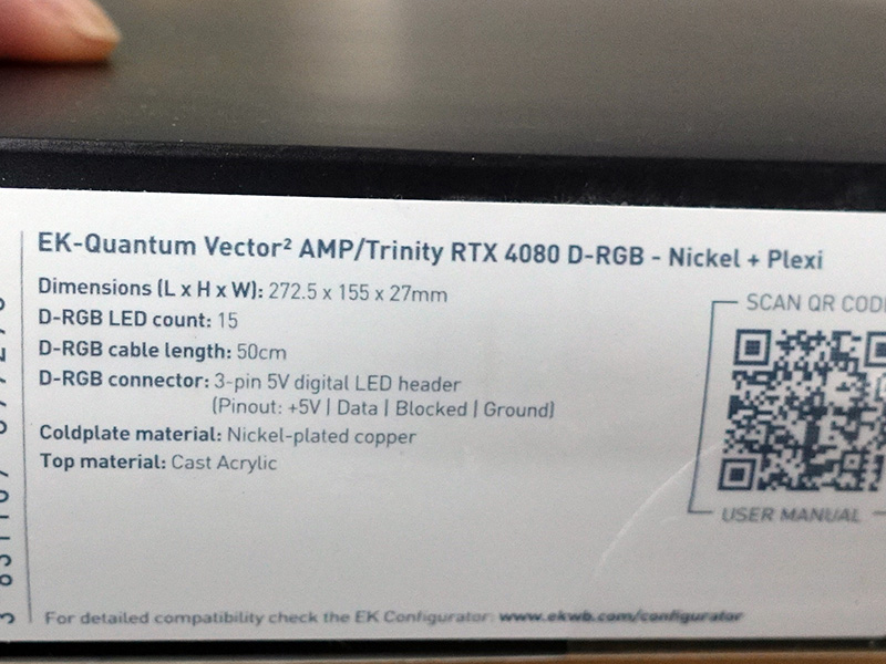 EK-Quantum Vector2 AMP/Trinity RTX 4080 D-RGB - Nickel + Plexi
