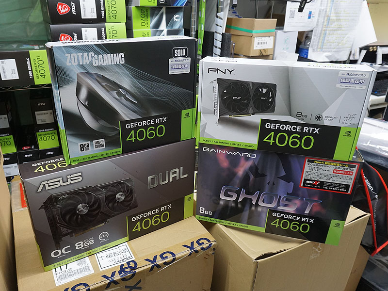 ASUS、GAINWARD、PNY、ZOTAC製品