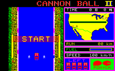ポニカ PC-8801 キャノンボール2 同名の映画を題材にしたレースゲーム『キャノンボール2
