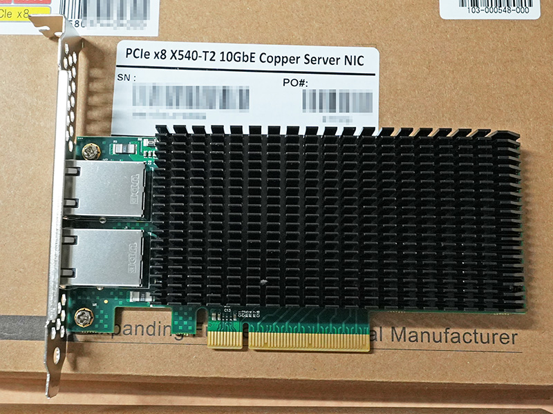 RJ-45×2/PCIe Gen2 x8接続の「NB-INT-X540T2-S2」