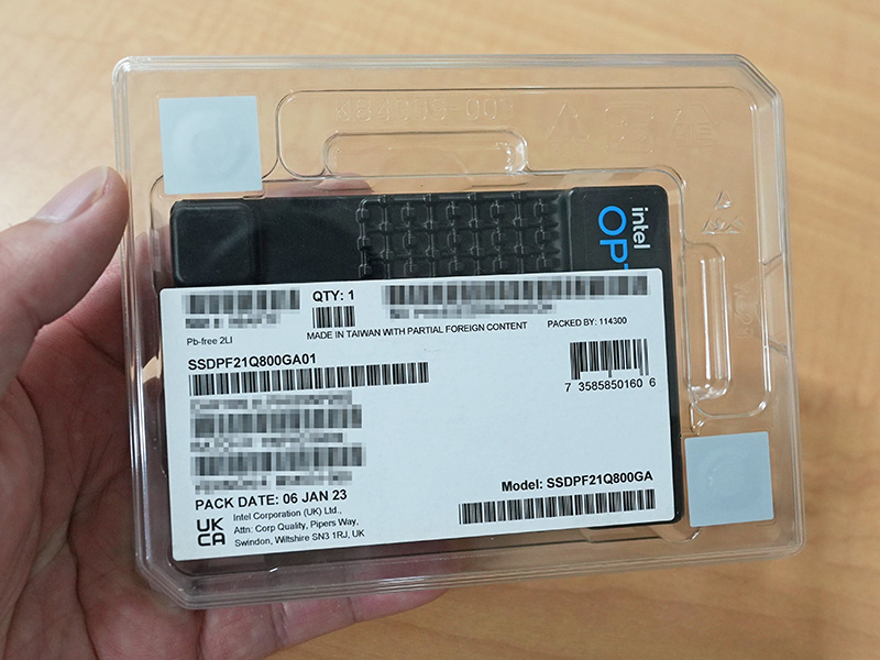 「Optane SSD DC P5810X」の800GBモデル